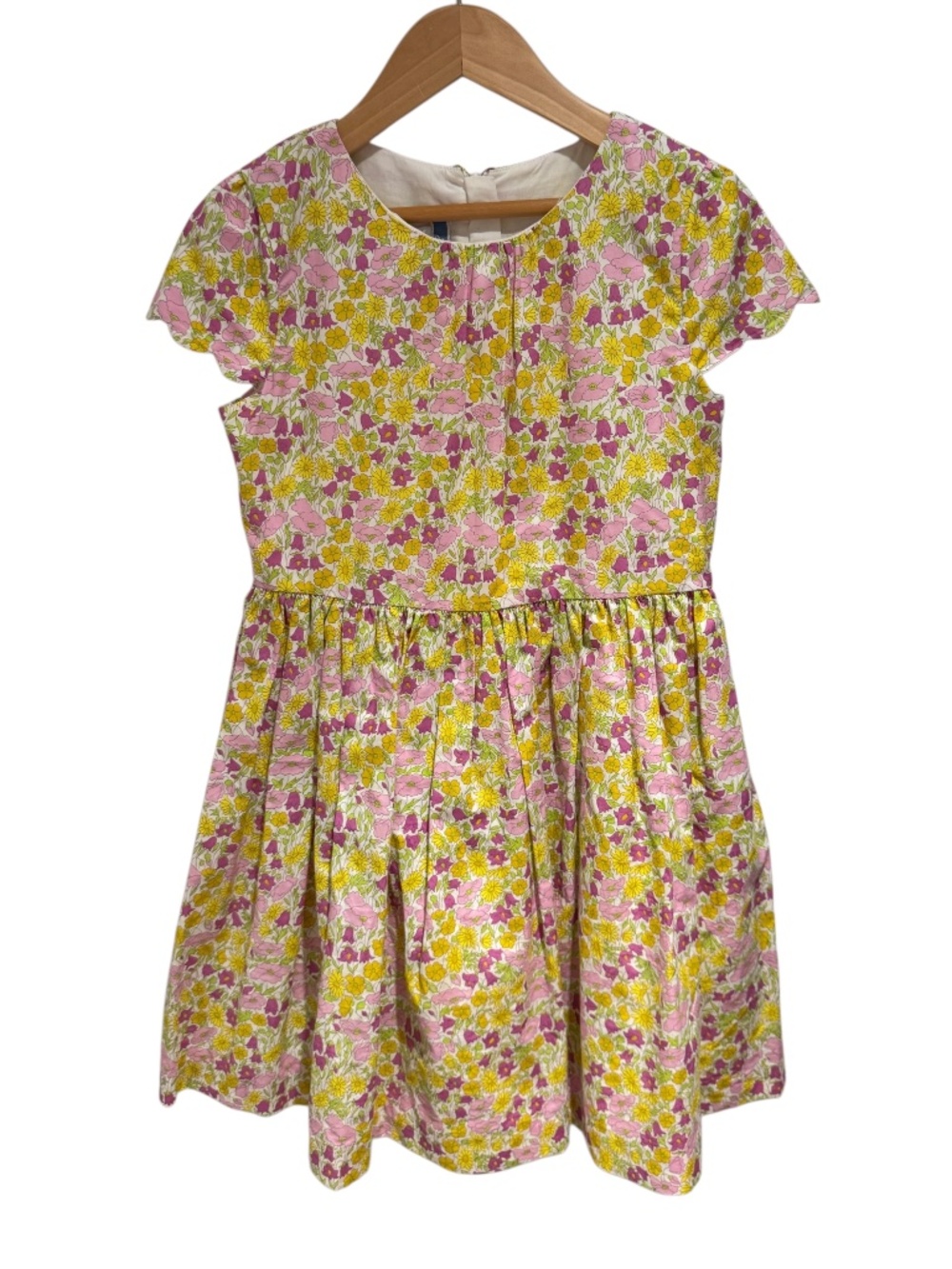 JACADI PARIS green/yellow/purple/pink liberty print floral dress - size 8